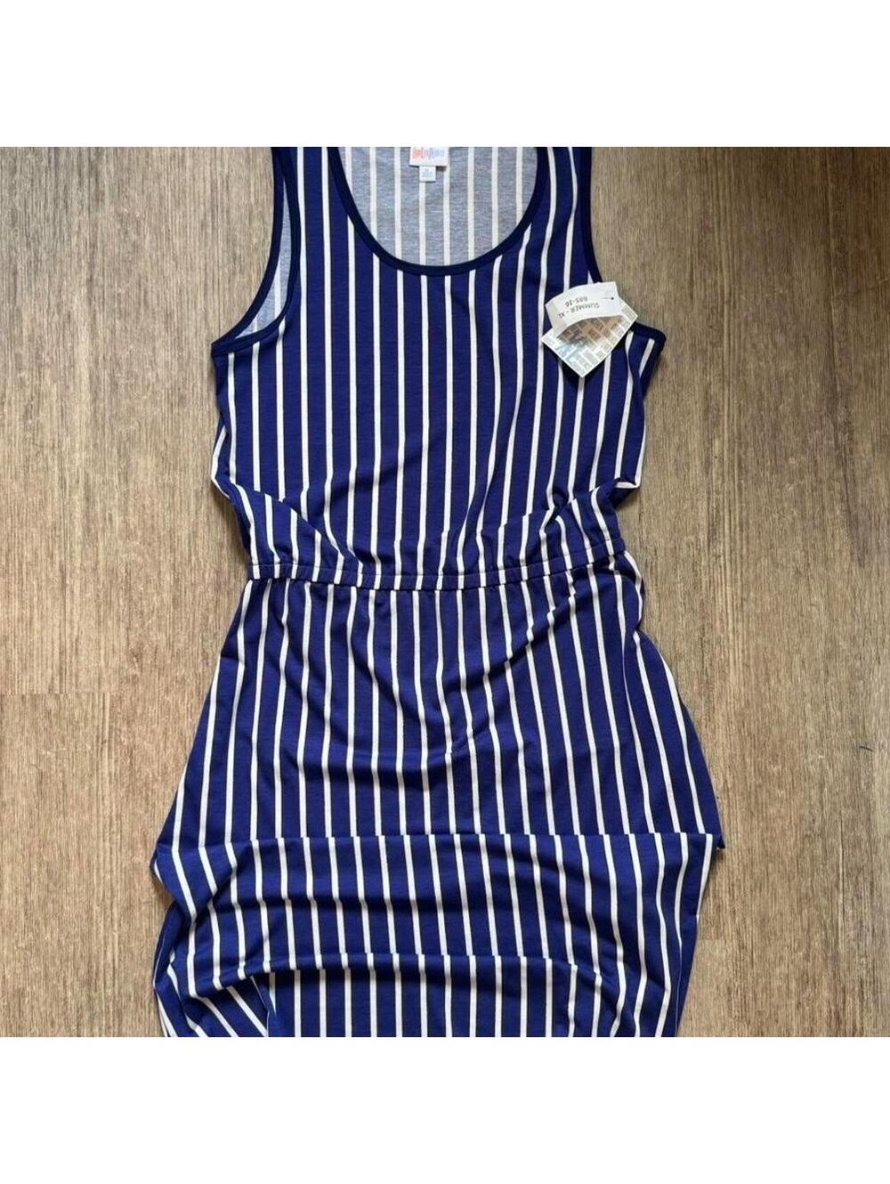 LuLaRoe Women's Navy and Purple Dress